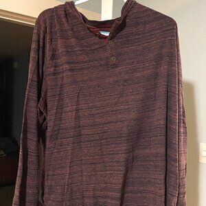 Flag & Anthem Lorentz Spacedye Thermal Henley, burgundy, size 3XL